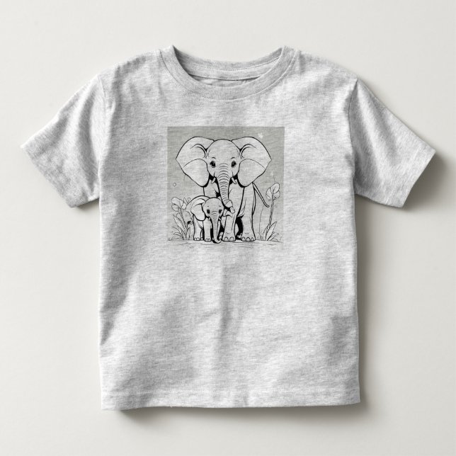 Elephants mother and baby Design T-Shir Toddler T-shirt (Front)