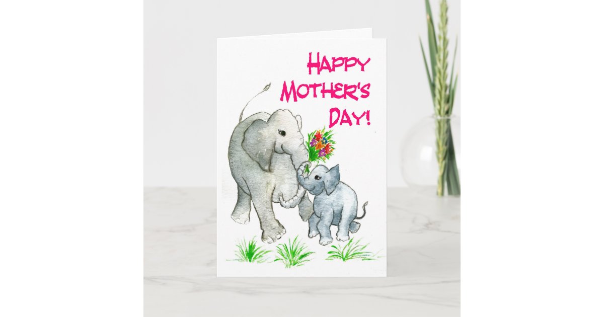 'Elephants' Mother's Day Card | Zazzle