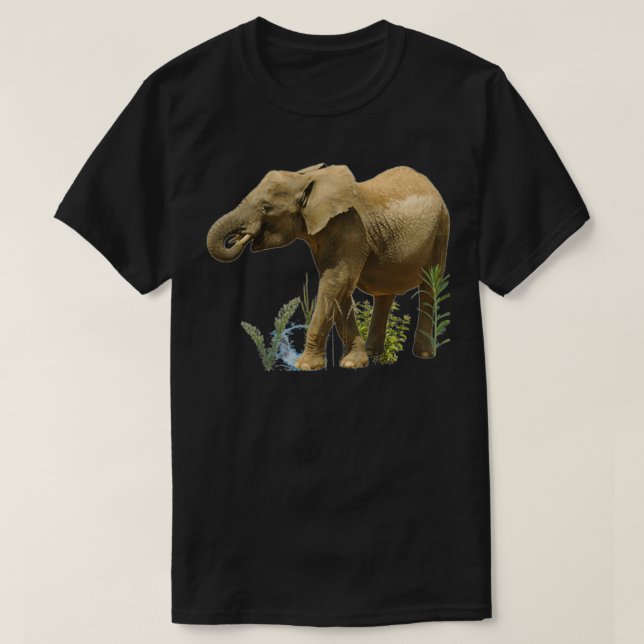 Elephants Motif For Africa Fans T-Shirt (Design Front)