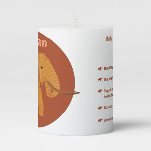 Elephants Need Our Help Pillar Candle
