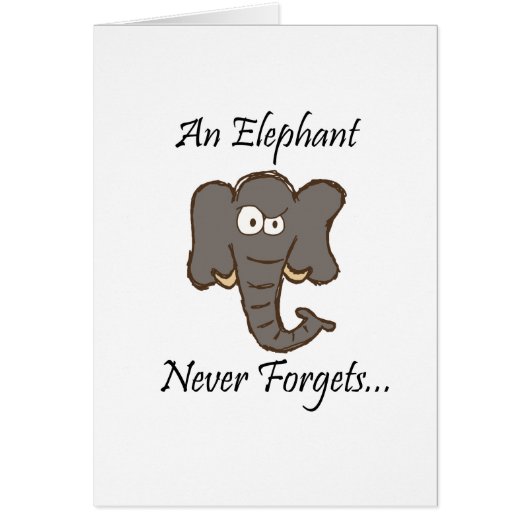 Elephants Never Forget Cards (Front)