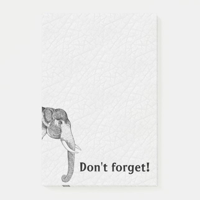 Elephants Never Forget Post It Notes (Front)
