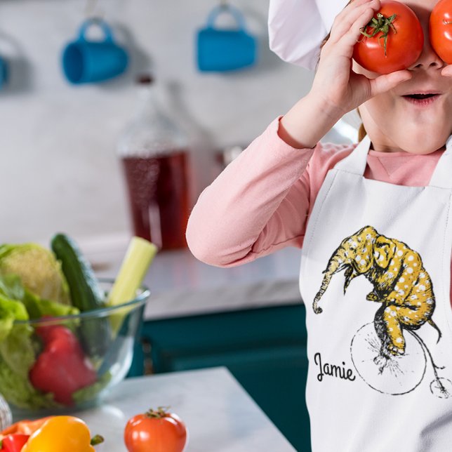 Elephants on Bikes = Yikes Kids' Apron (Creator Uploaded)