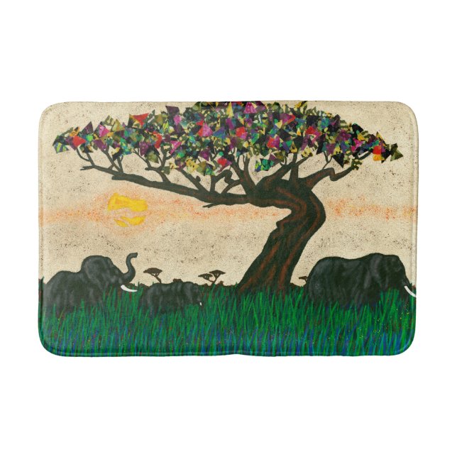 Elephants on the Planes of Africa Bath Mat (Front)