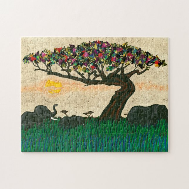 Elephants on the Planes of Africa Jigsaw Puzzle (Horizontal)