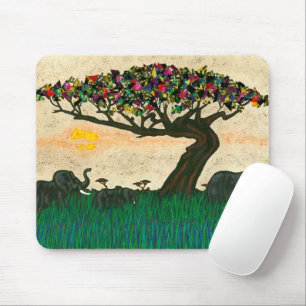 Elephants on the Planes of Africa Mouse Pad