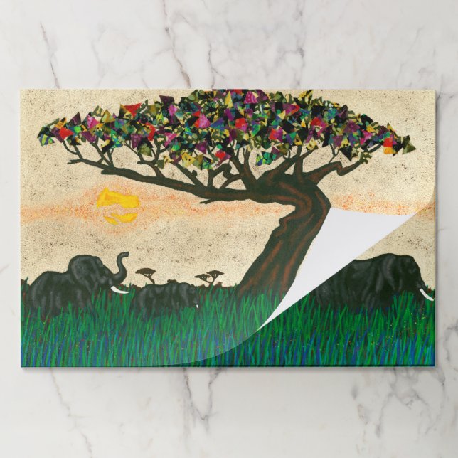 Elephants on the Planes of Africa Paper Pad (Folded)