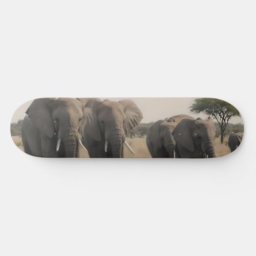 Elephants on the Savannah Skate Deck 