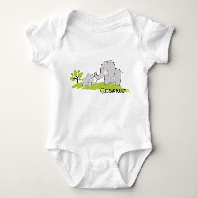 Elephants Organic Planet Kids T-Shirts (Front)