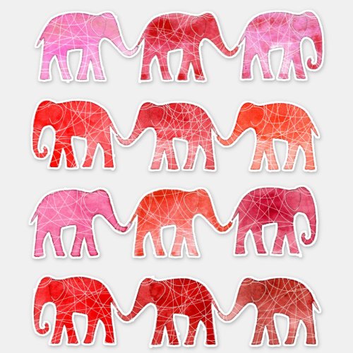 Elephants Pachyderm Watercolor Sticker