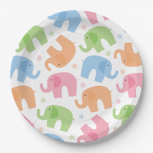 Elephants Paper Plates | Zazzle