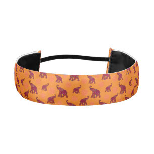 Elephants Pattern red orange + your ideas Athletic Headband