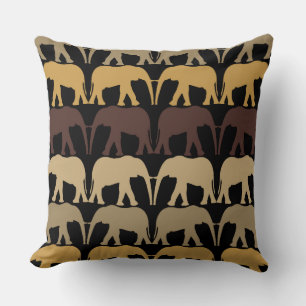 Elephants Pattern Throw Pillow
