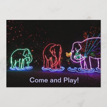 Elephants Play Invitations by Rinchen365flower at Zazzle
