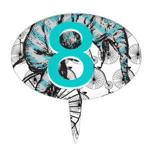 Elephants Plus Bikes Equal YIKES! Cake Topper