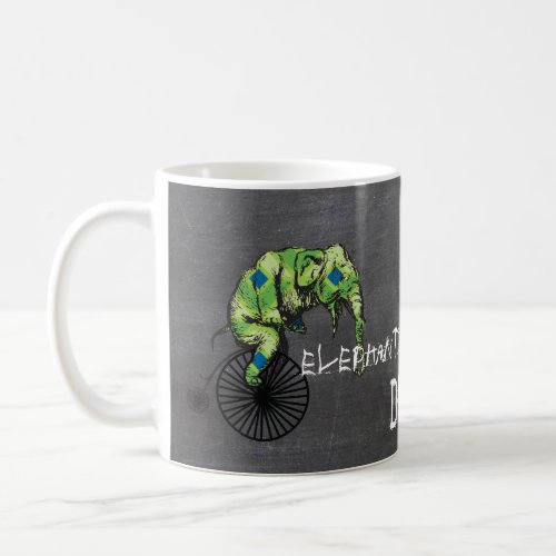 Elephants Plus Bikes Equal YIKES Coffee Mug