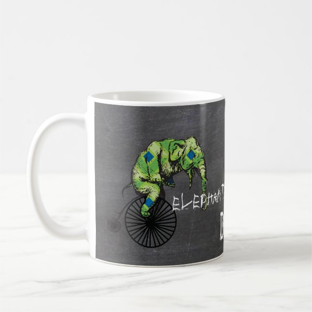 Elephants Plus Bikes Equal YIKES! Coffee Mug (Left)