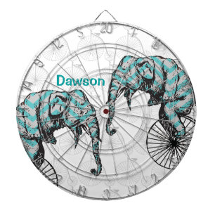 Elephants Plus Bikes Equal YIKES! Dartboard