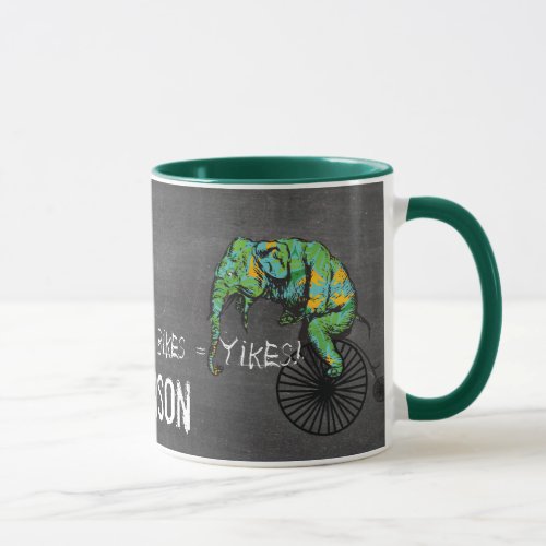 Elephants Plus Bikes Equal YIKES Mug