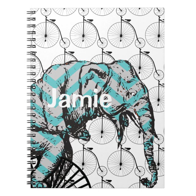 Elephants Plus Bikes Equal YIKES! Notebook (Front)