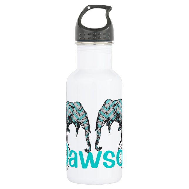 Elephants Plus Bikes Equal YIKES! Stainless Steel Water Bottle (Front)