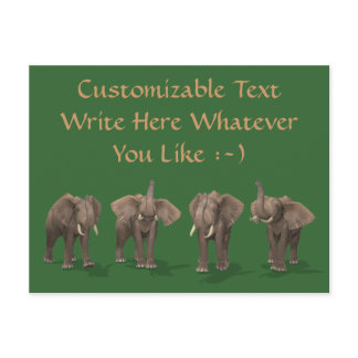 Elephants Quartet Postcard