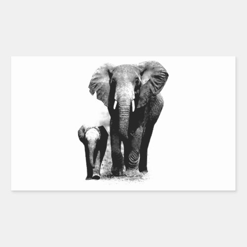 Elephants Rectangular Sticker