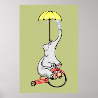 Elephants Ride Interstellar Trikes Poster