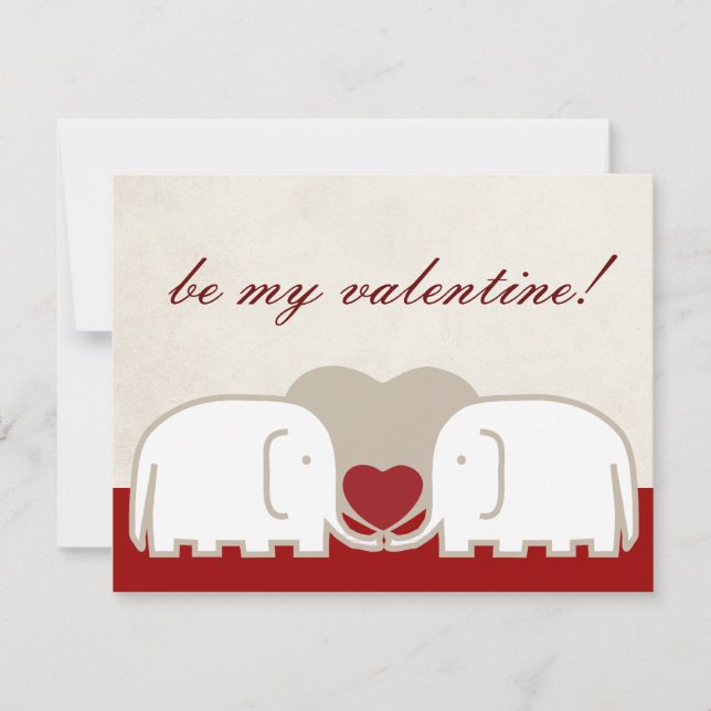 elephants row be my valentine holiday card (Front)