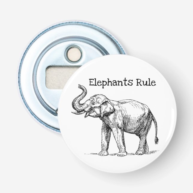 Elephants Rule Bottle Opener (Front)