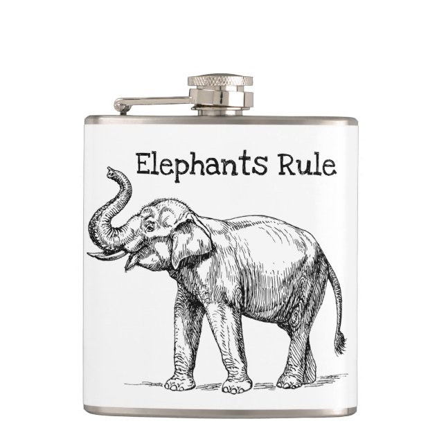 Elephants Rule Flask (Front)