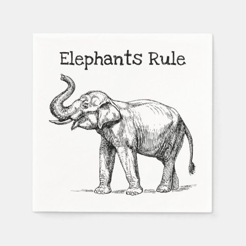 Elephants Rule Napkins