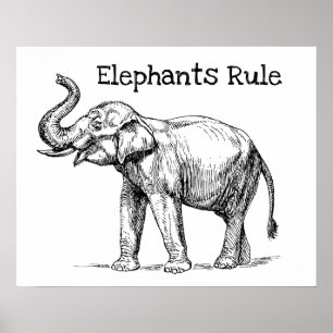 Elephants Rule Poster