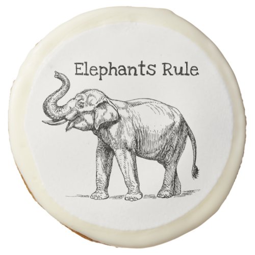 Elephants Rule Sugar Cookie