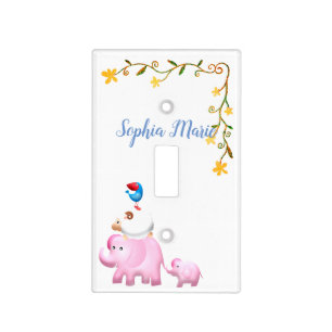 Elephants, Sheep & Bird Animal Tower Light Switch Cover