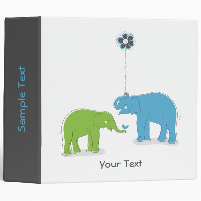 Elephants Stylish Binder (Front/Spine)