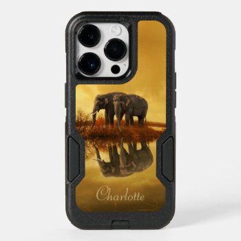 Elephants Sunset  Otterbox Iphone 14 Pro Case by Iggys_World at Zazzle