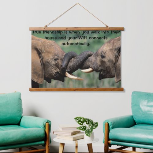 Elephants Together  Hanging Tapestry