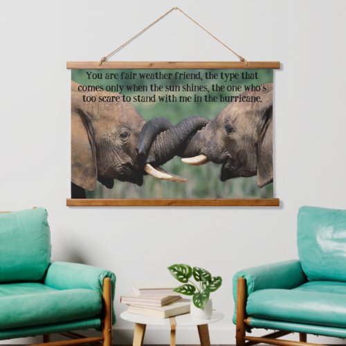 Elephants Together holding each other trunks Hanging Tapestry
