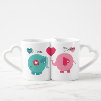 Elephants True Love Forever Lovers Mugs by valentines_store at Zazzle