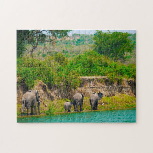 Elephants Uganda. Jigsaw Puzzle