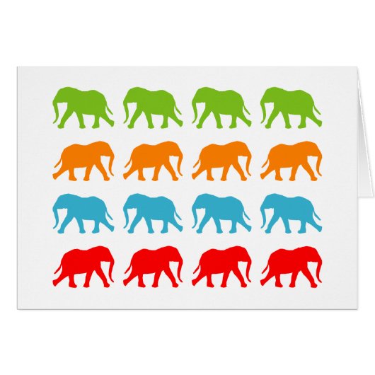 Elephants Walking Pattern Cards (Front Horizontal)