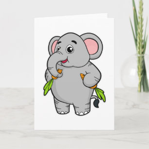 Elephants with Carrots Card