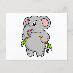 Elephants with Carrots Postcard