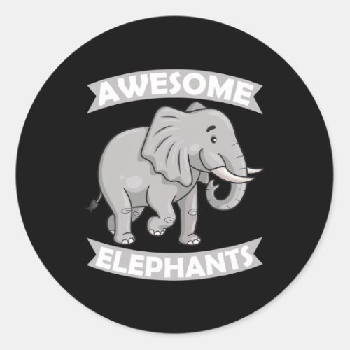 Elephants Zoo Circus Elephant Conservative  Classic Round Sticker