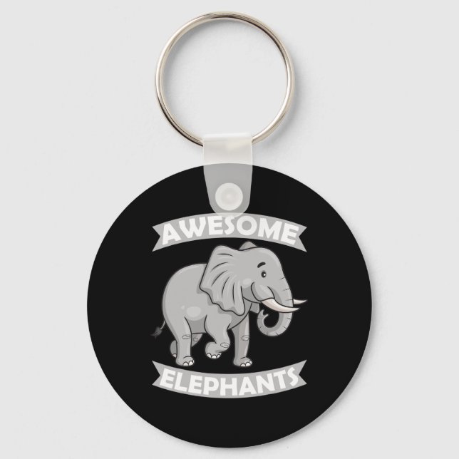 Elephants Zoo Circus Elephant Conservative  Keychain (Front)