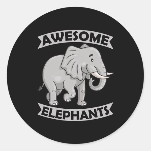 Elephants Zoo Circus Fun Elephant Conservative  Classic Round Sticker