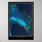 The Bahamas: Eleuthera Satellite offers Image, Bahamas, Caribbean, Aerial Map, Map Art, Satellite Art, Poster Print, Photo Print