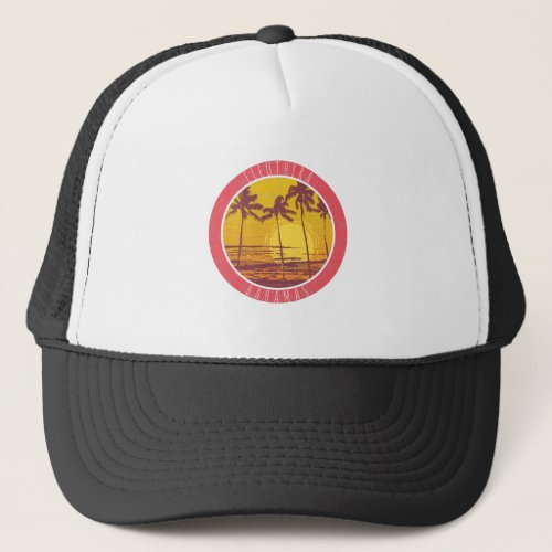 Eleuthera Bahamas Vintage Beach Sunrise Surf Trucker Hat