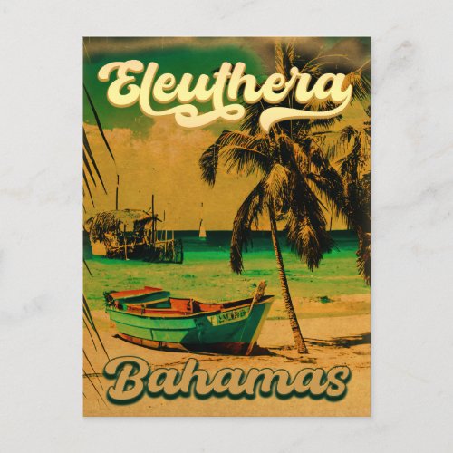 Eleuthera Island Bahamas Vintage Souvenirs 60s Postcard